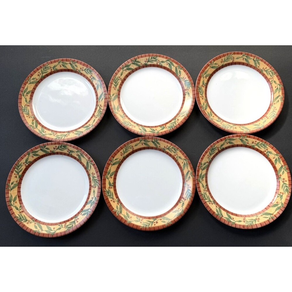 Corelle by Corning Spiceberry 7 1/4” Salad Dessert Bread Plates Set of 6 Vine